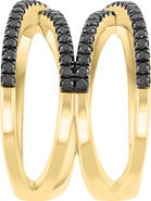EFFY Black Spinel Crisscrossing Multiband Ring
