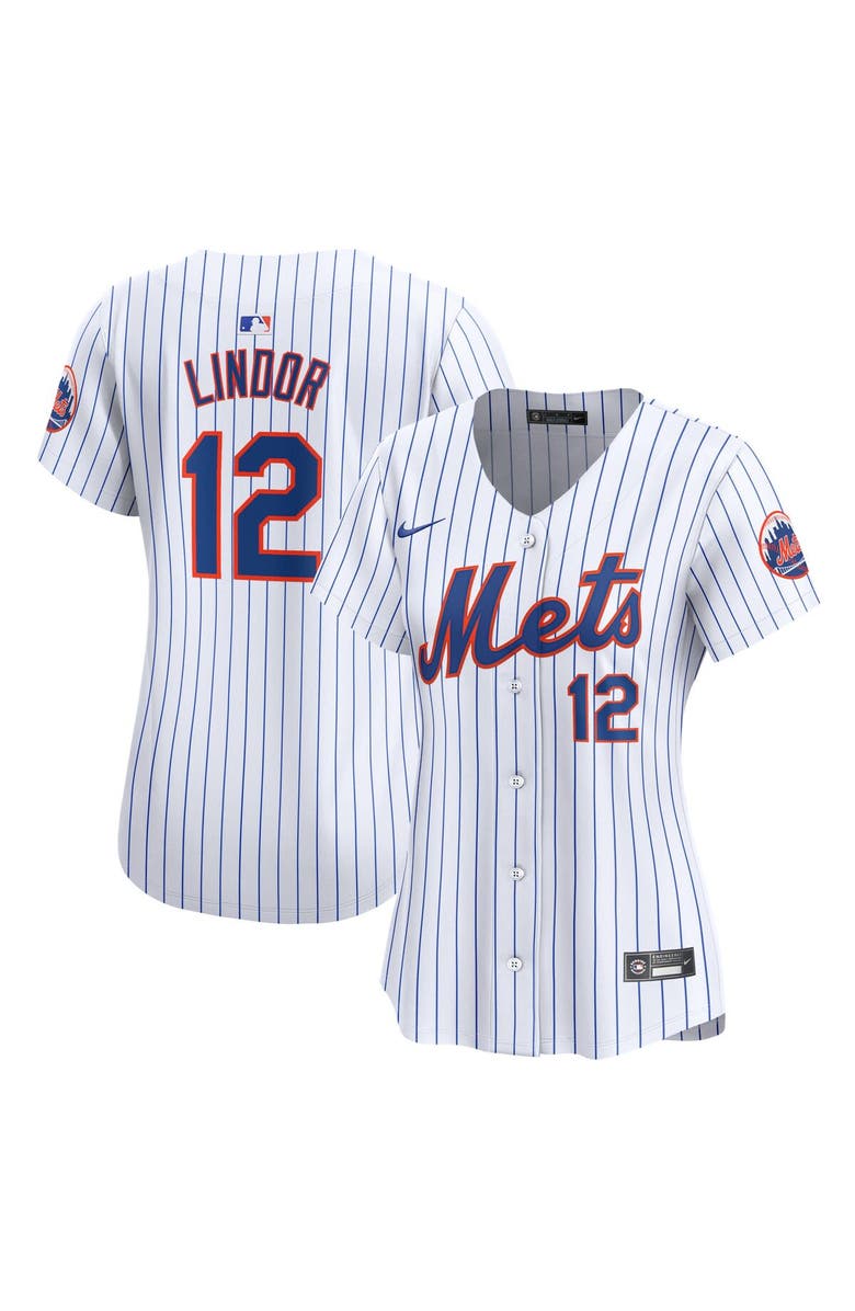 Nike Women's Nike Francisco Lindor White New York Mets Home Limited Player Jersey, Main, color, 