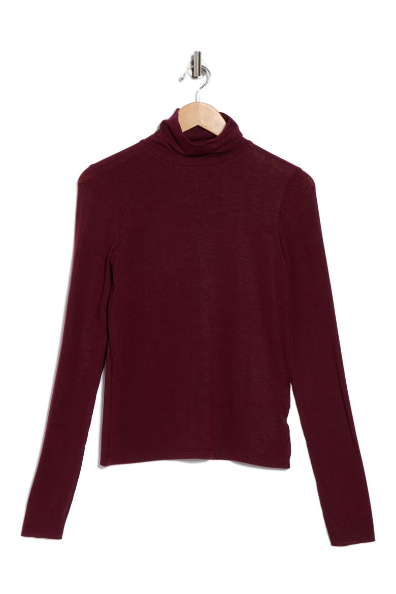 Long Sleeve Turtleneck Top, Alternate, color, BORDEAUX