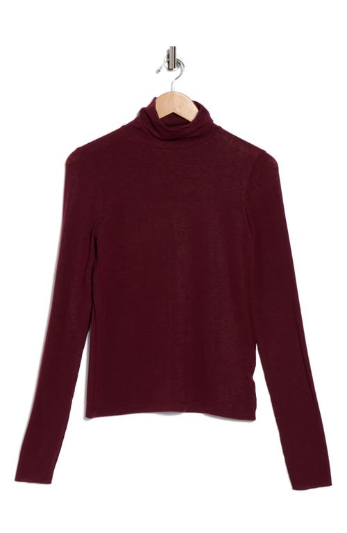Madewell Long Sleeve Turtleneck Top In Burgundy