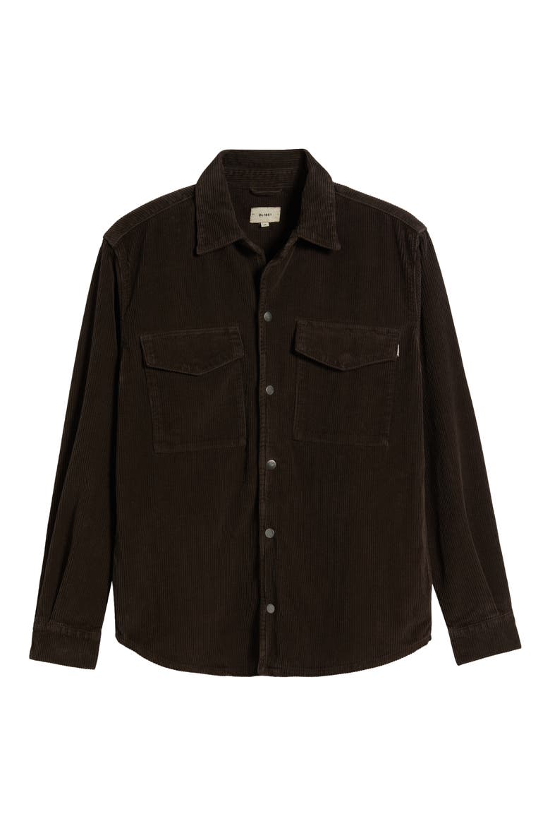 Hudson Perry Corduroy Snap-Up Overshirt, Alternate, color, METEORITE CORDUROY