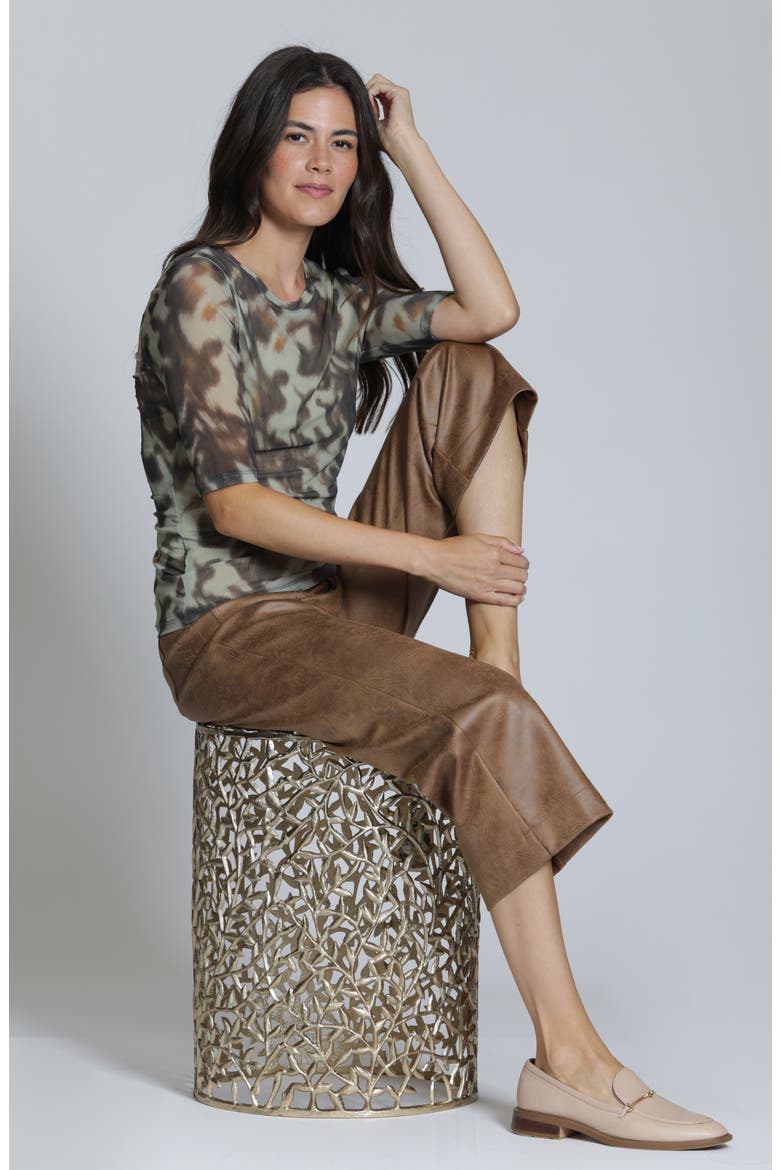Animal Print Mesh Top, Alternate, color, BROWN MULTI