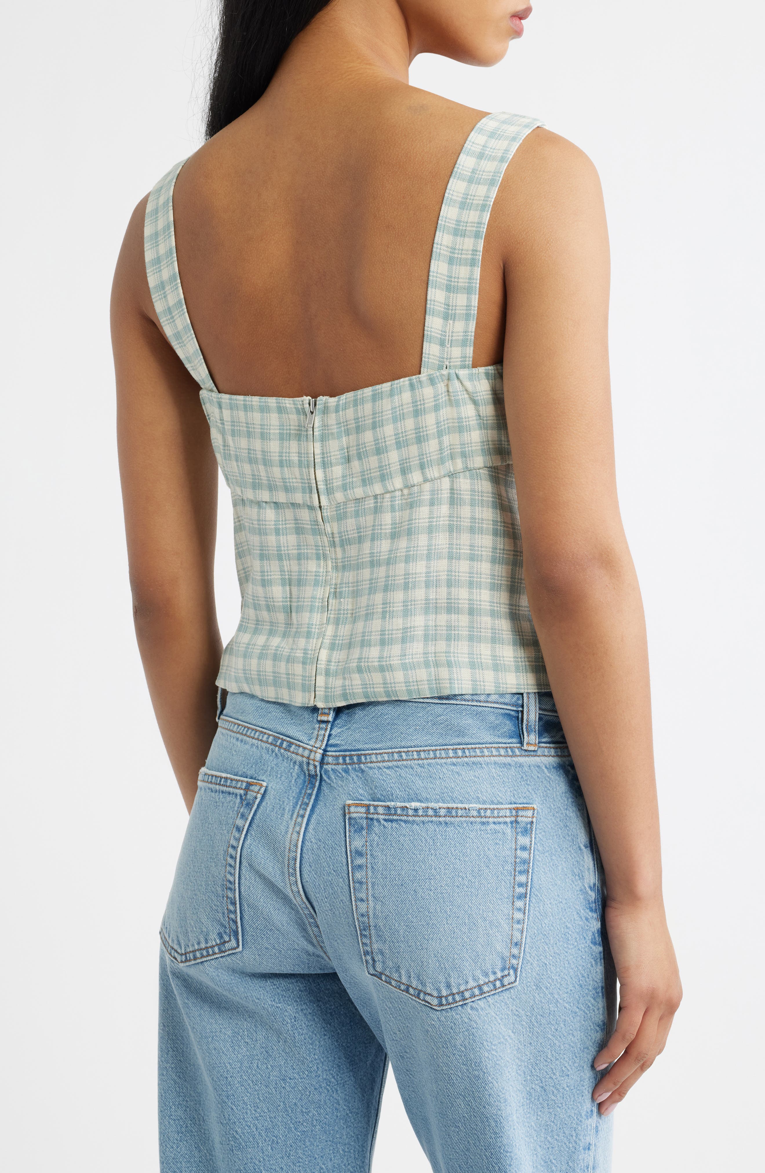 Clarence Check Linen Top - image 2