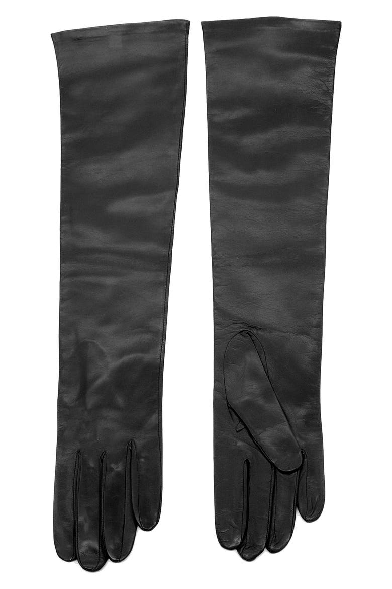 Nappa Leather Gloves, Main, color, BLACK