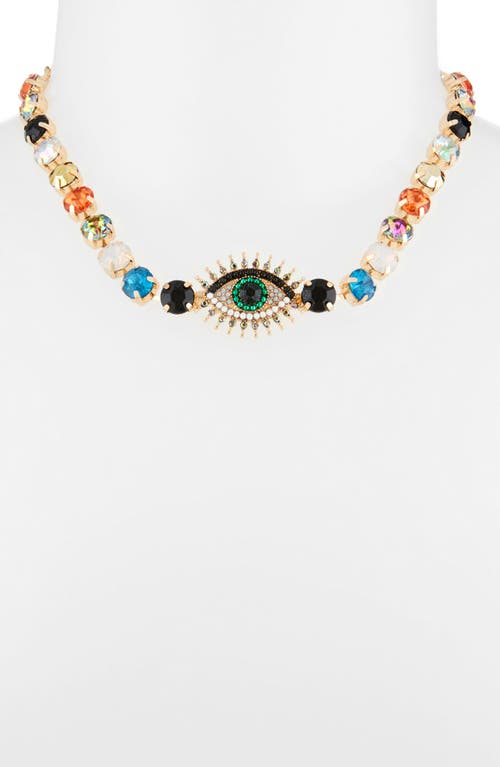 Tasha Evil Eye Crystal Necklace In Multi