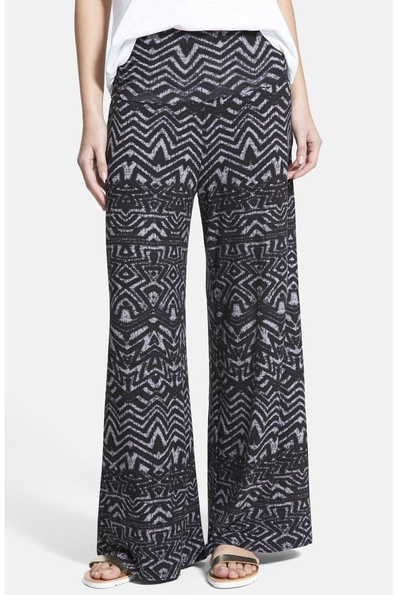 Matty M Wide Leg Knit Pants, Main, color, BLACK PRINT