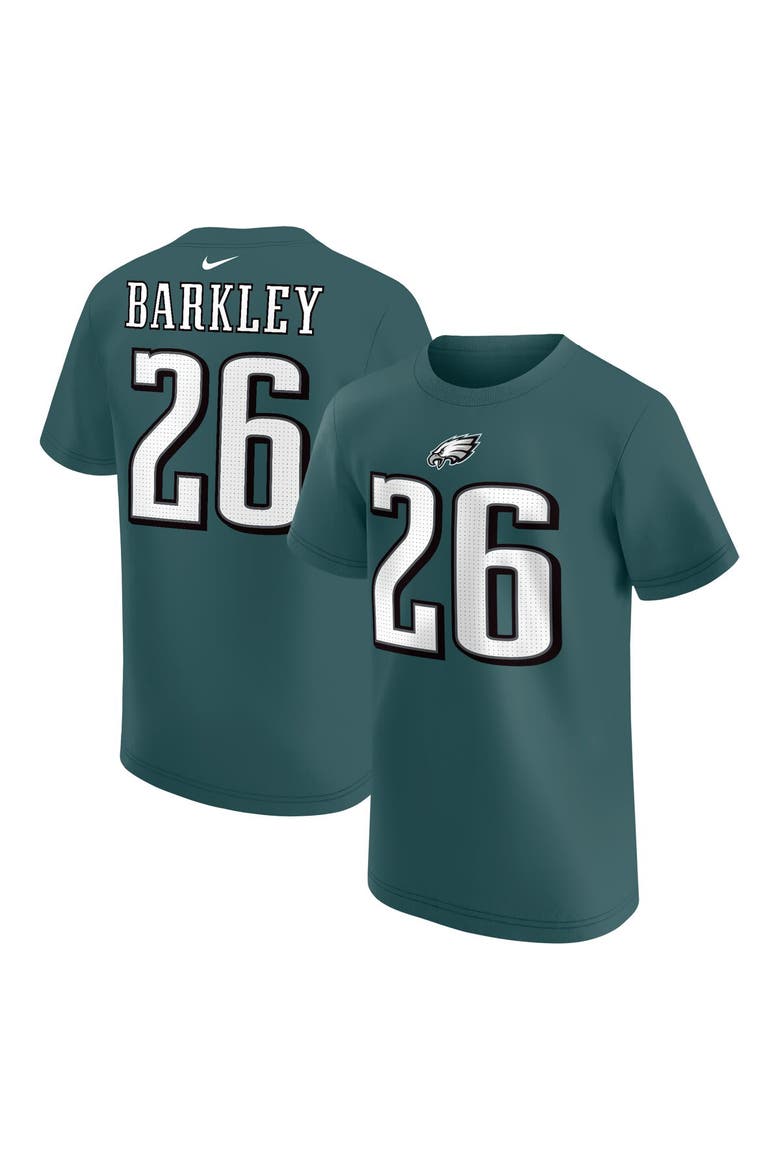 Youth Nike Saquon Barkley Midnight Green Philadelphia Eagles Player Name & Number T-Shirt, Main, color, Green