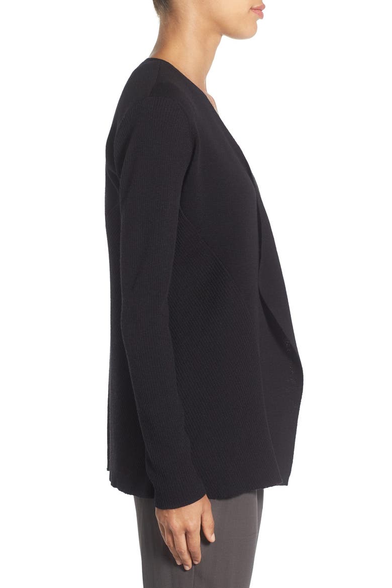Angled Front Shaped Cardigan, Alternate, color, BLACK