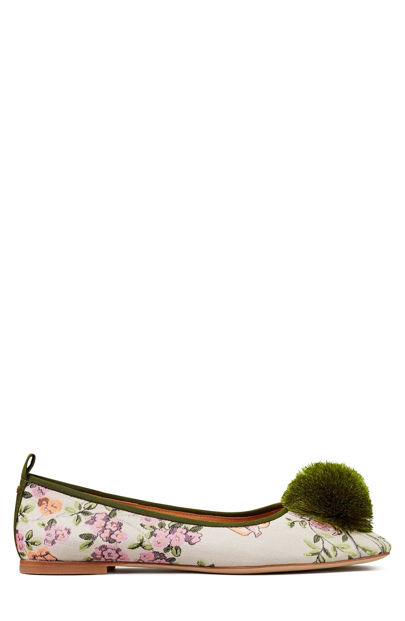 Tory Burch Pompom Ballet Flat, Alternate, color, 