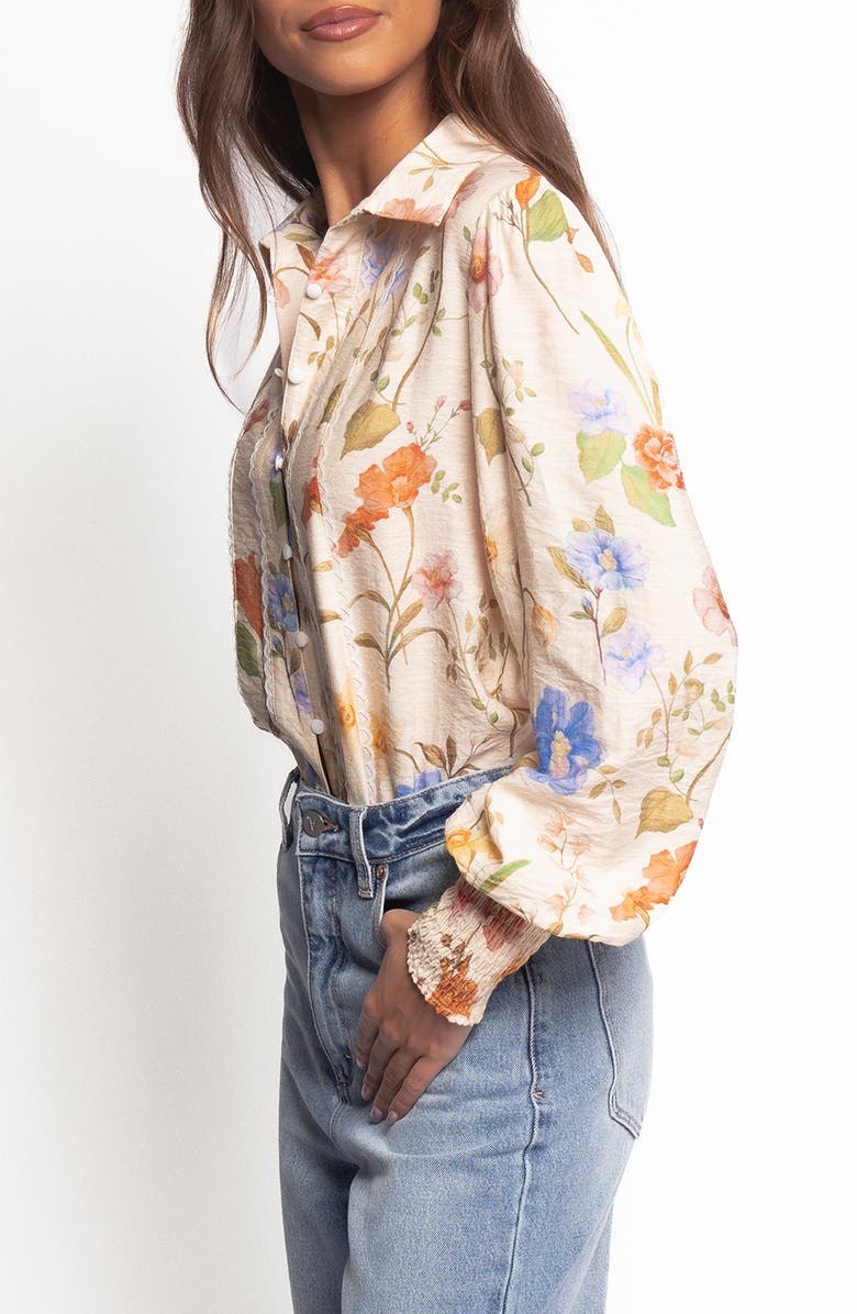 Petal & Pup Parsons Lace Trim Shirt, Alternate, color, White Floral