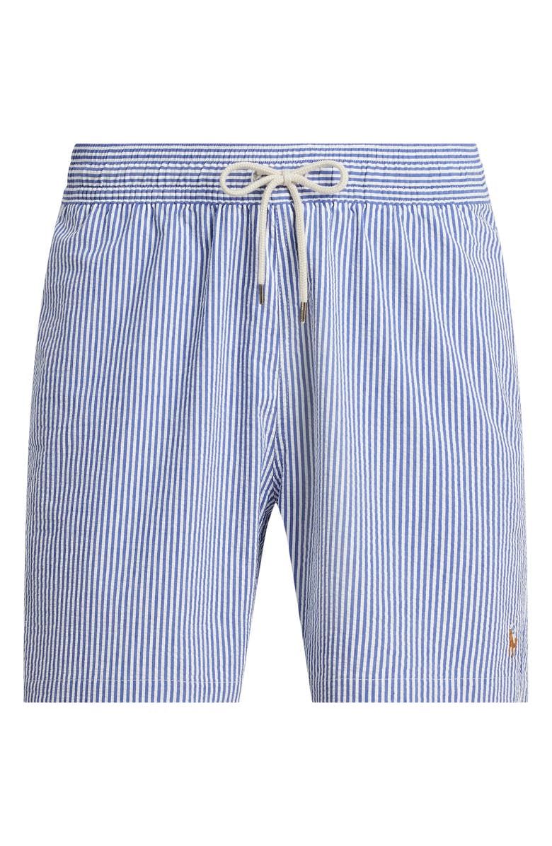 Polo Ralph Lauren Traveler Seersucker Swim Trunks, Alternate, color, Blue