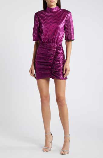Saylor Axelle Metallic Ruffle Minidress