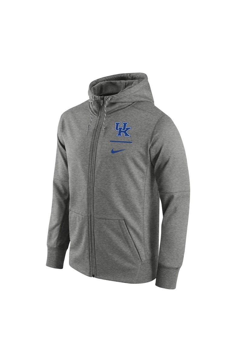 Nike Men's Nike Heathered Gray Kentucky Wildcats Logo Stack Performance Full-Zip Hoodie, Alternate, color,