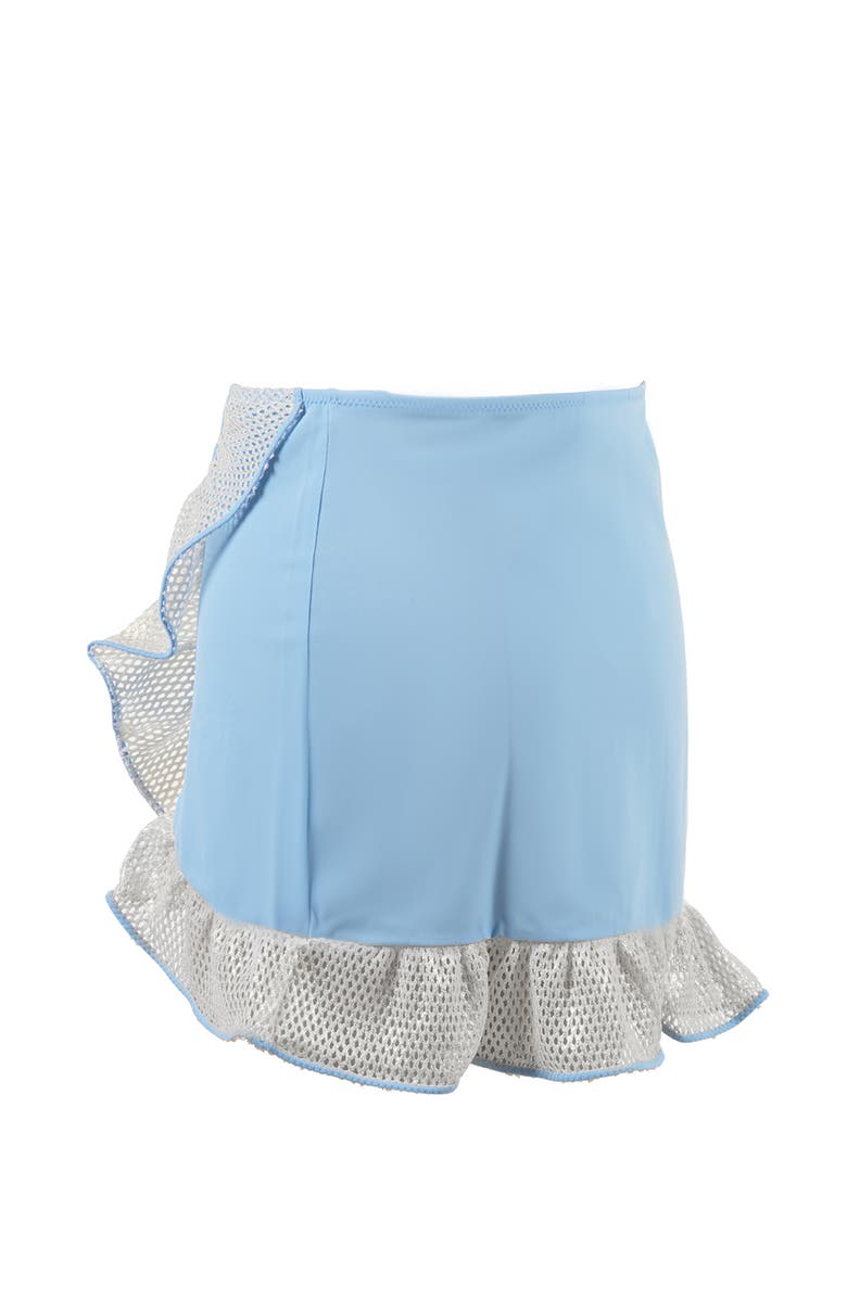 NESSI BYRD Asymmetric Mesh Wrap-Style Swim Skirt, Alternate, color, Blue
