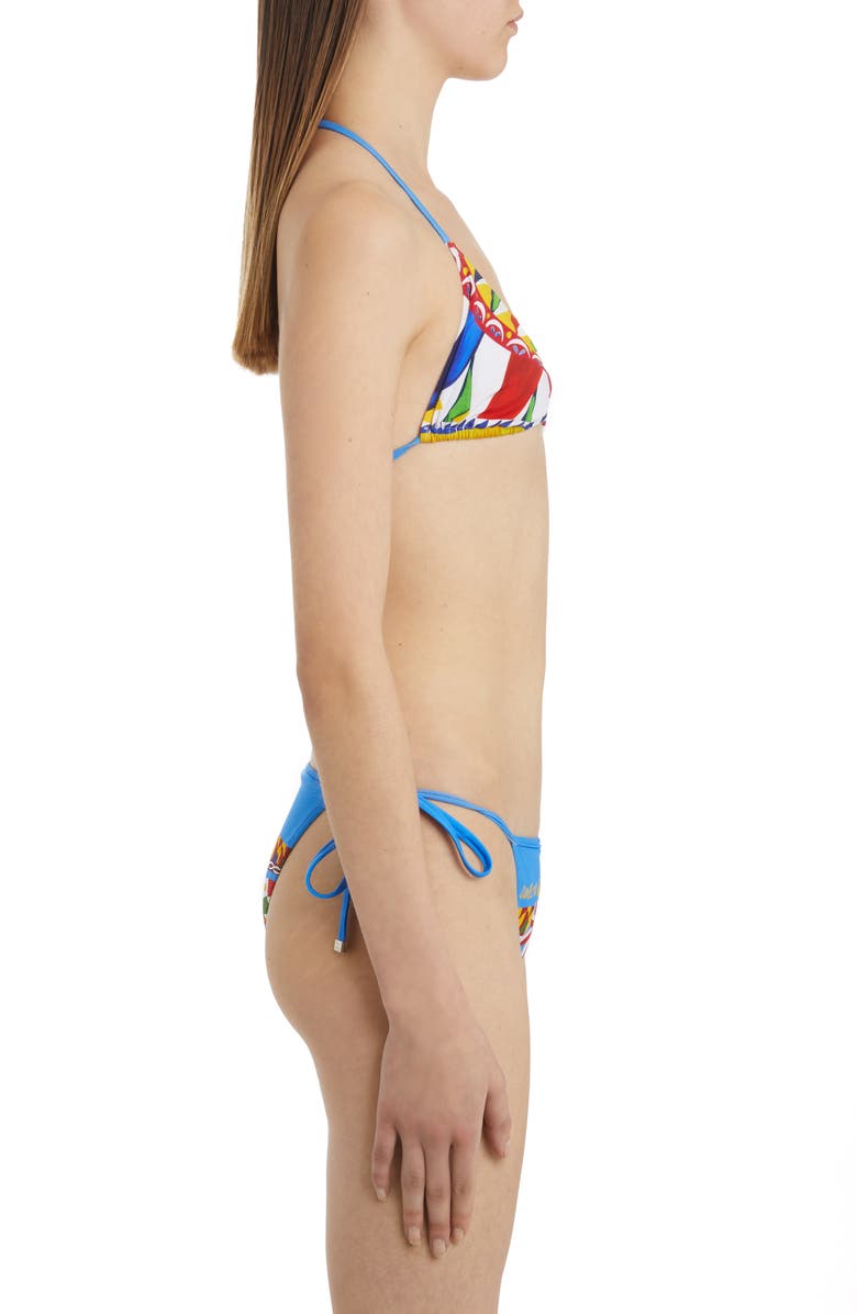 Dolce&Gabbana Colorful Two-Piece Swimsuit, Alternate, color, 