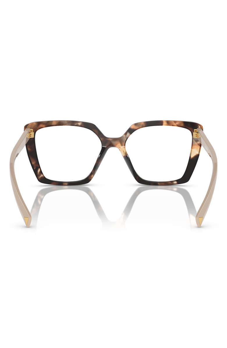 Prada 51mm Square Optical Glasses, Alternate, color, Brown Tort