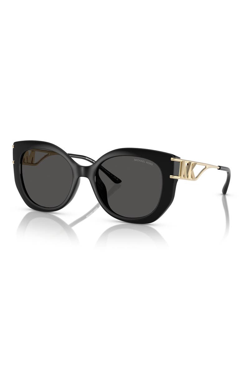 53mm Cat Eye Sunglasses, Alternate, color, BLACK