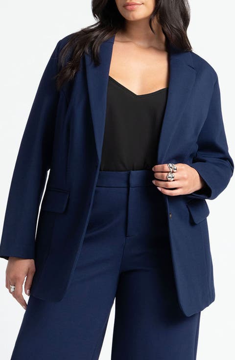 The Ultimate Ponte Knit Longline Blazer (Plus)