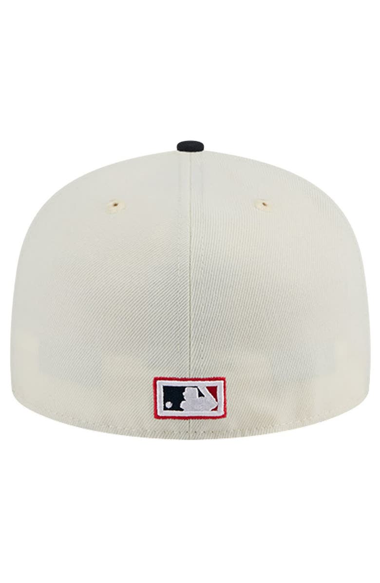New Era Men's New Era Cream California Angels Cooperstown Collection Chrome 59FIFTY Fitted Hat, Alternate, color,
