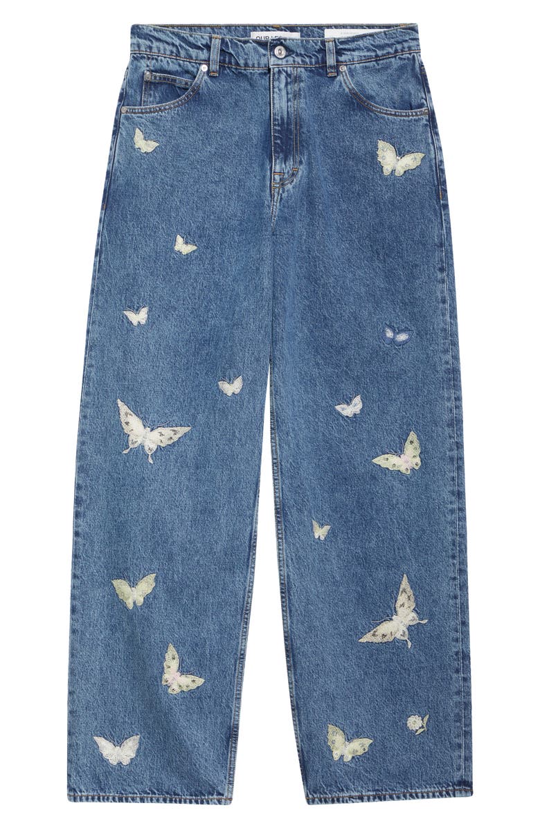 OUR LEGACY Vast Cut Wide Straight Leg Jeans, Alternate, color, Indigo Butterfly