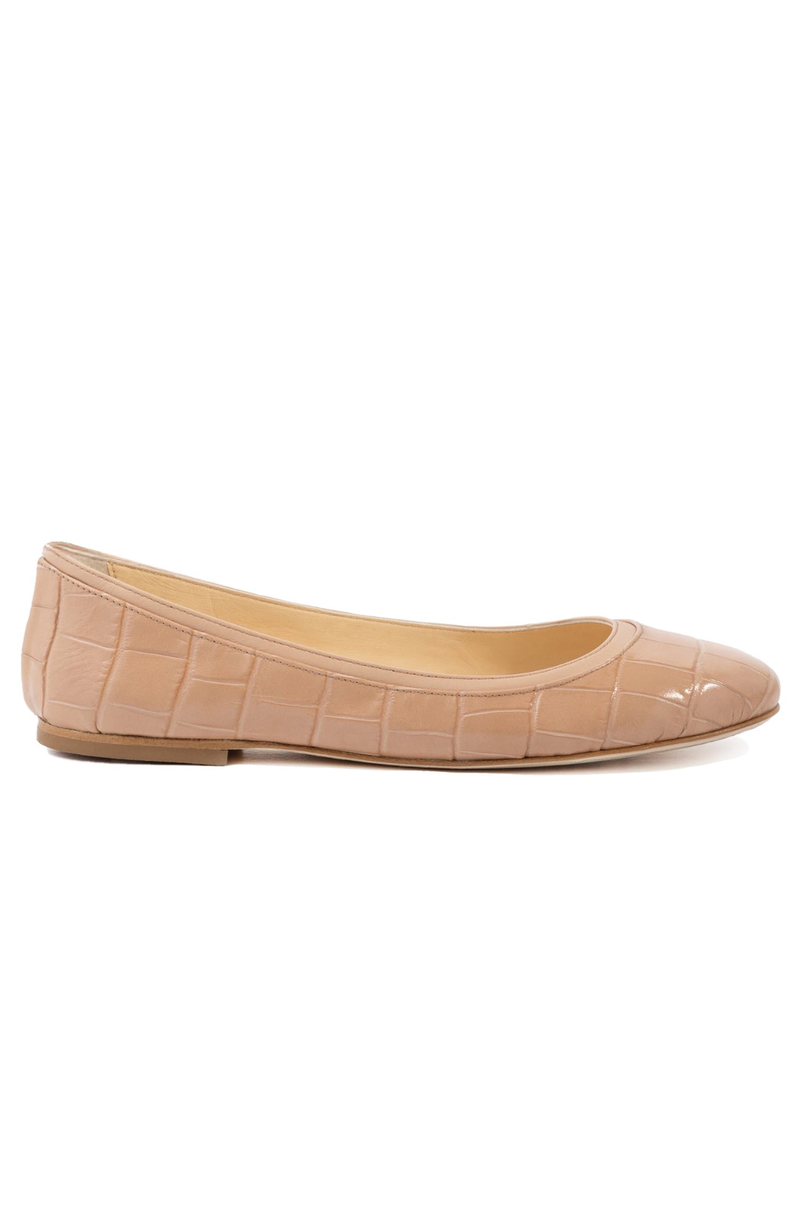 Gemma Flat Leather Ballerina Flat, Main, color, Honey Tan
