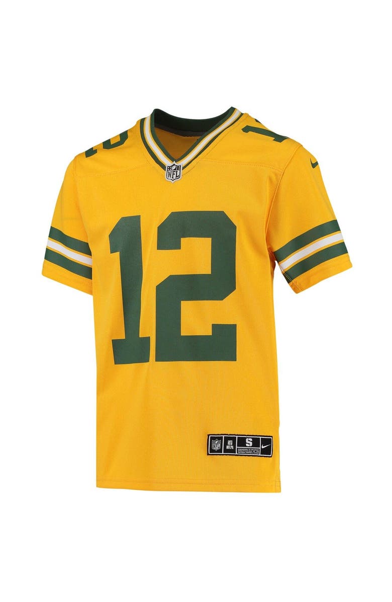 Nike Youth Nike Aaron Rodgers Gold Green Bay Packers Inverted Team Game Jersey, Alternate, color, 