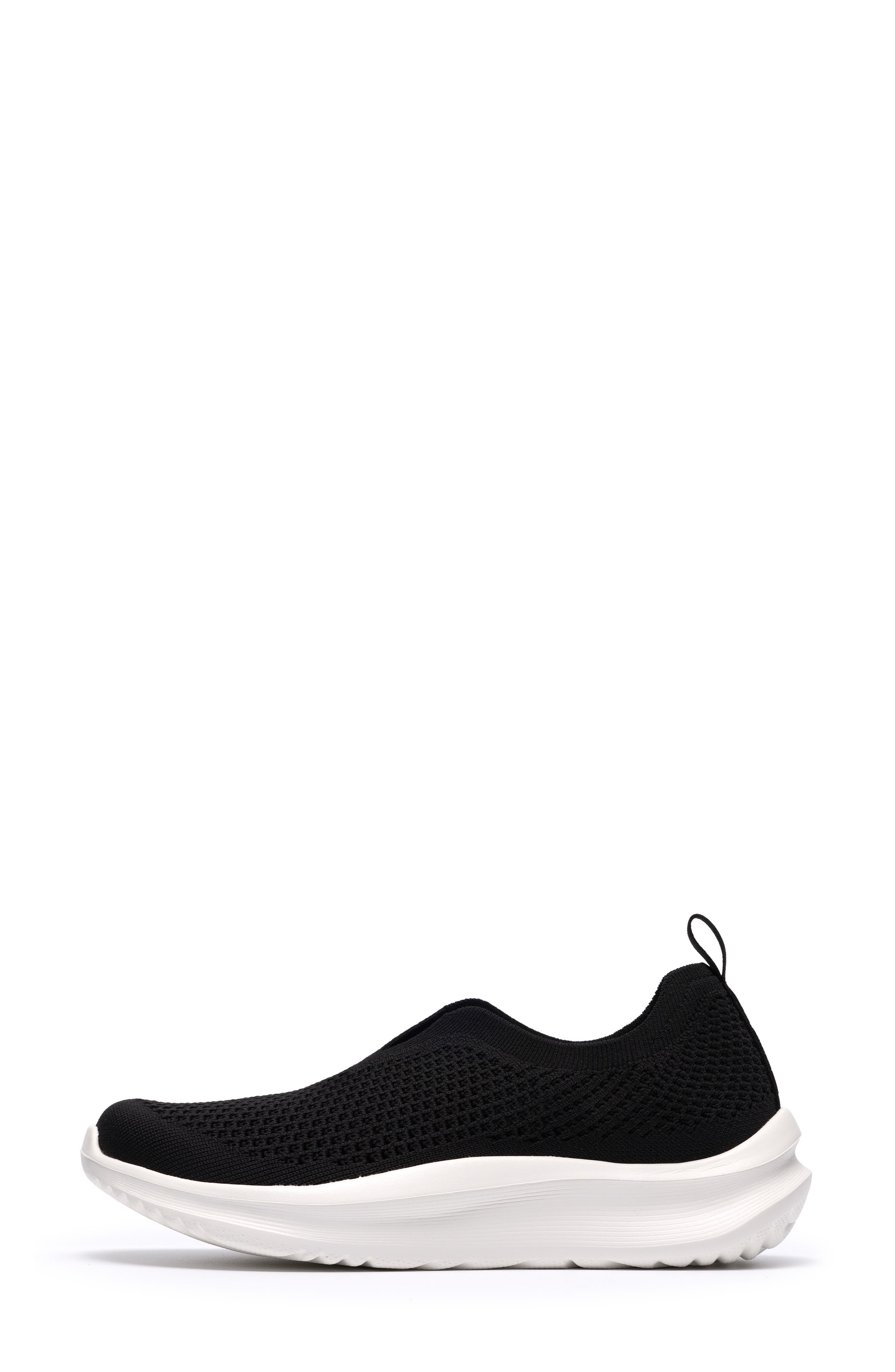Clarks<sup>®</sup> Solevana Knit Slip-On Sneaker, Alternate, color, Black