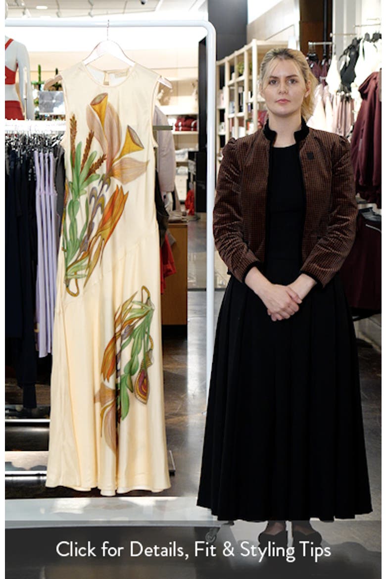Gaea Botanical Silk Midi Dress video