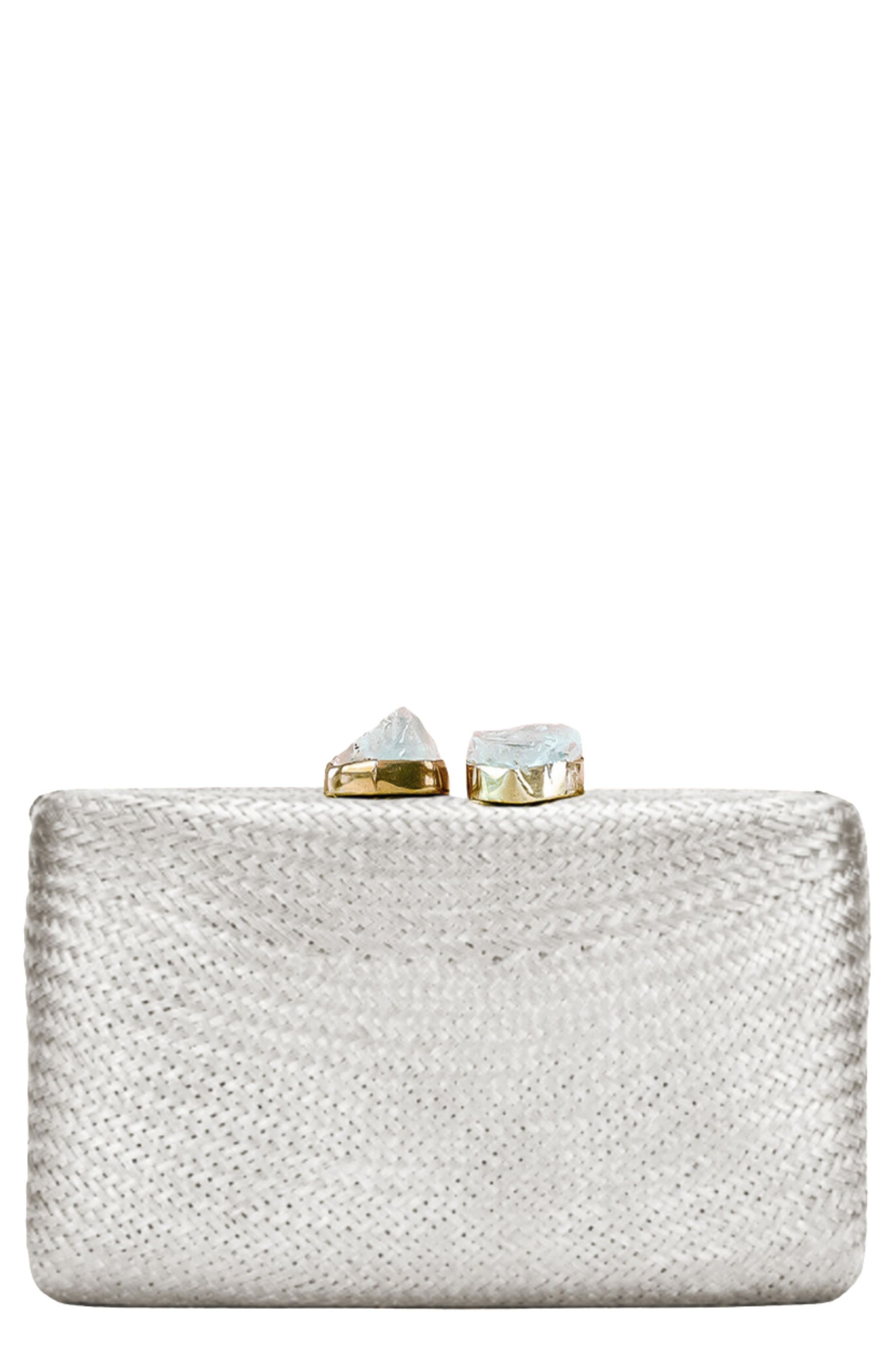 LIKHA Solid Rectangle Clutch, Main, color, Metallic Silver