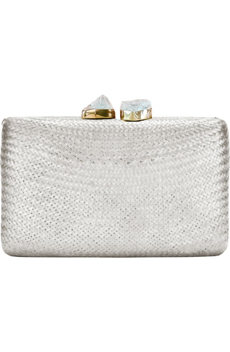 LIKHA Solid Rectangle Clutch, Main, color, Metallic Silver