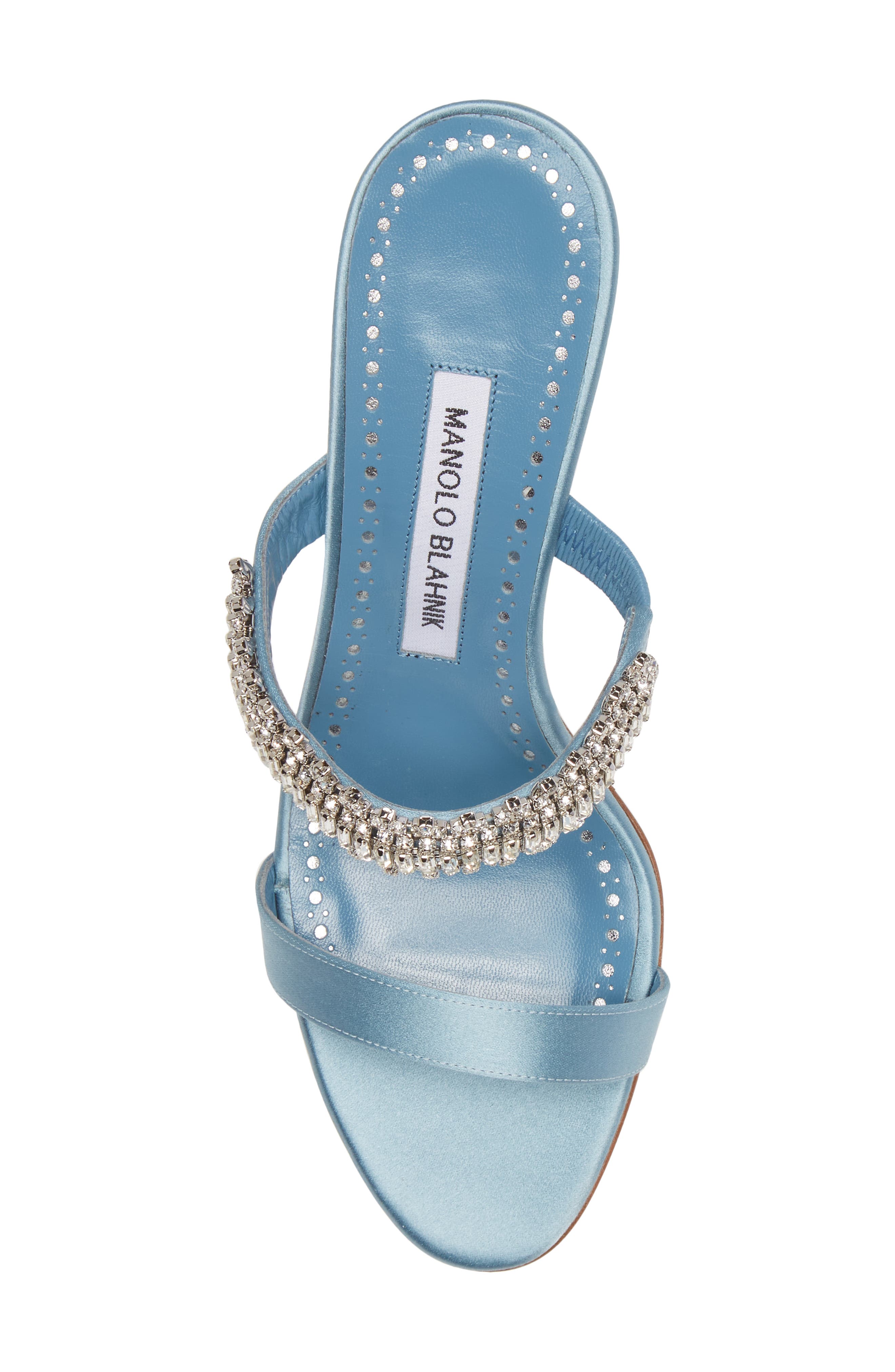 Manolo Blahnik Sako Crystal Embellished Sandal, Alternate, color, 
