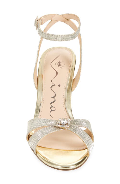 Nina Vinka Crystal Embellished Sandal In Platino