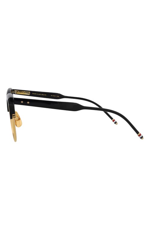 Shop Thom Browne Novelty 51mm Cat Eye Optical Glasses In Navy Gold
