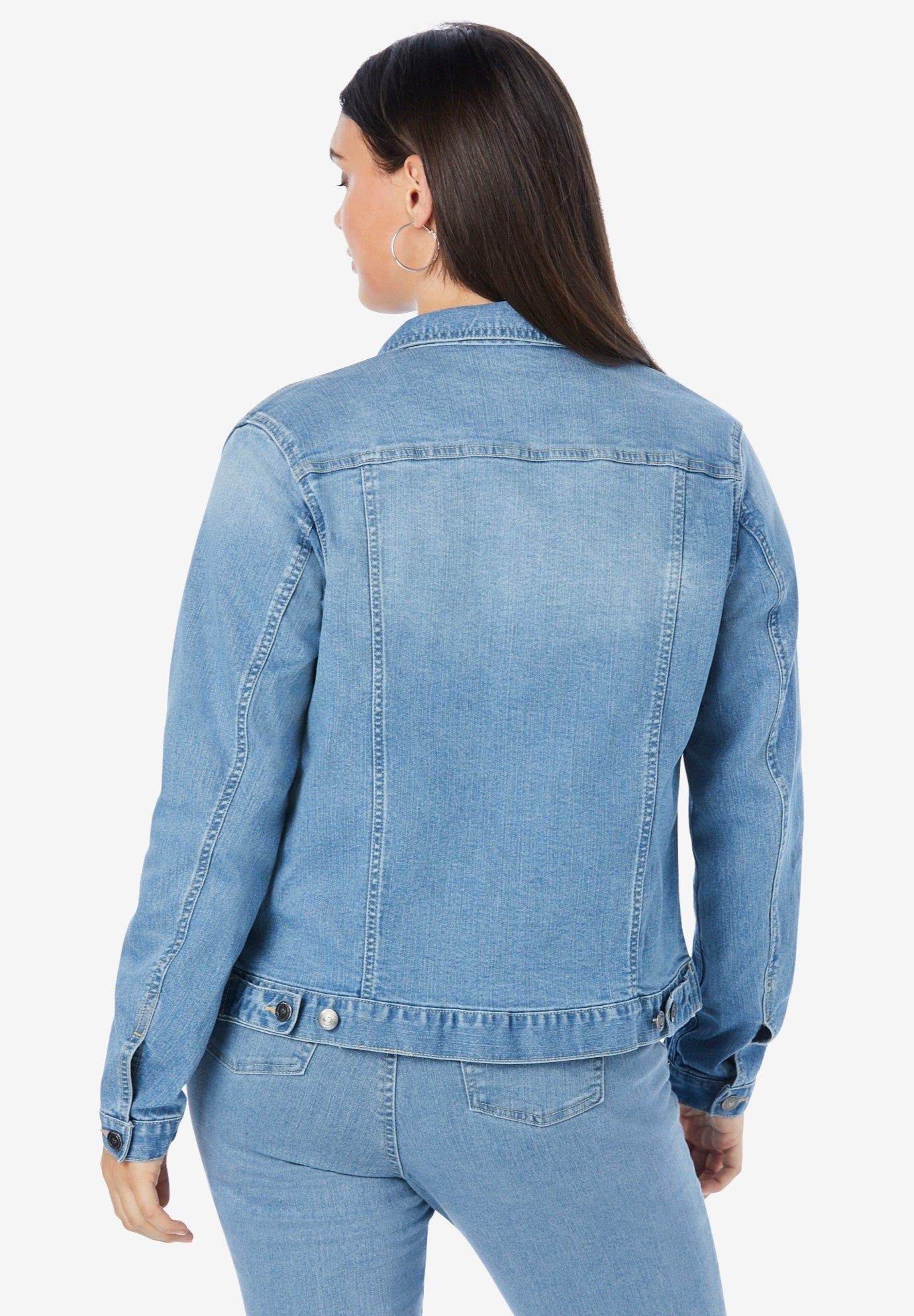 Plus Size Classic Stretch Denim Jacket - image 2