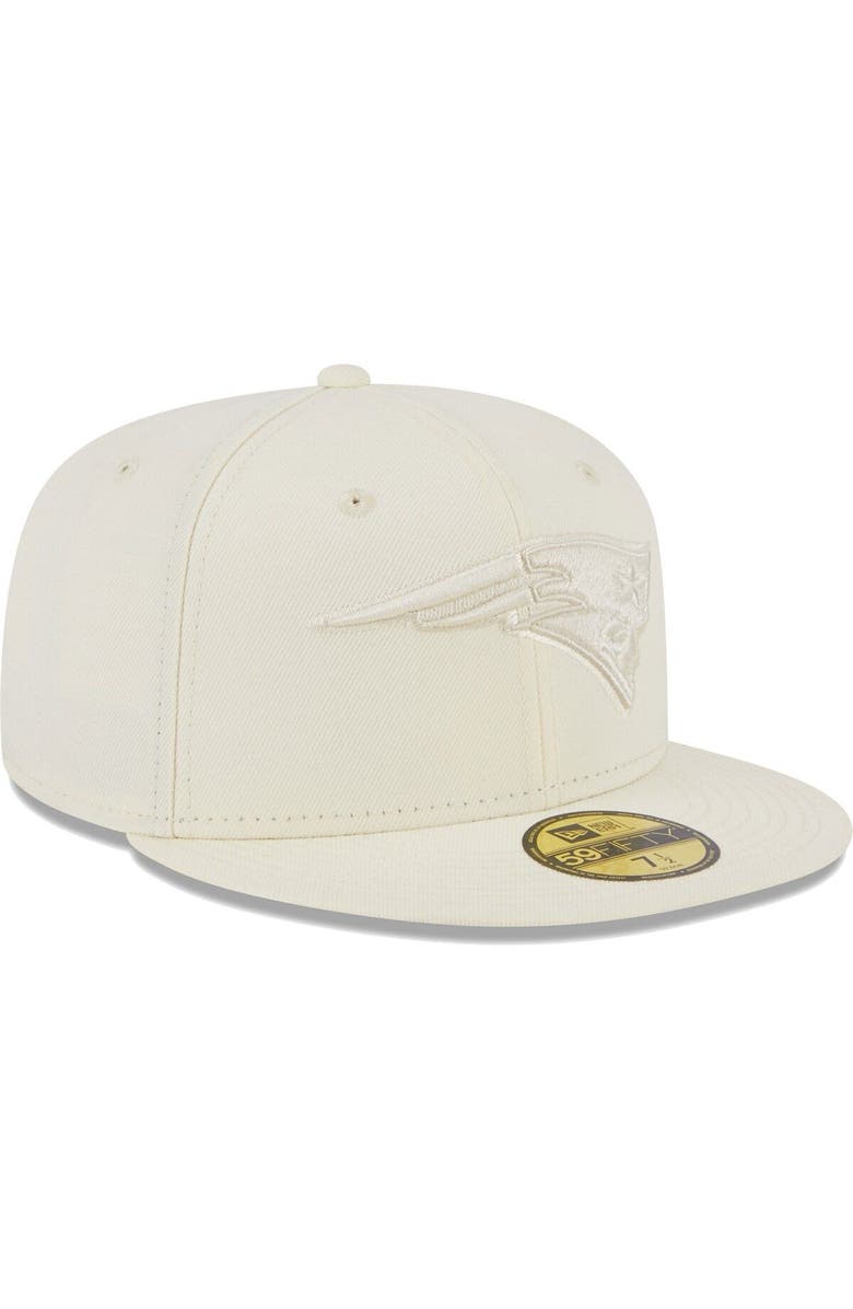 New Era Men's New Era Cream New England Patriots Color Pack 59FIFTY Fitted Hat, Alternate, color, 