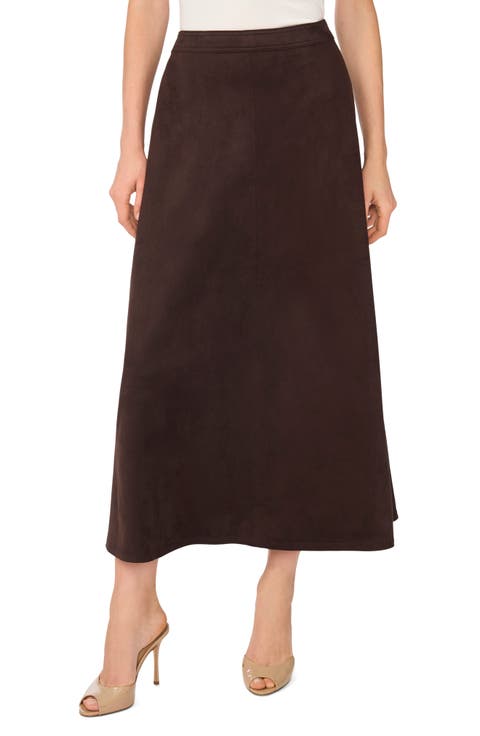 Faux Suede A-Line Skirt