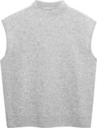 MANGO Wool Mock Neck Sweater Vest