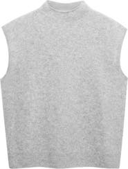 MANGO Wool Mock Neck Sweater Vest