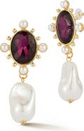 SPHERA MILANO CZ & Faux Pearl Drop Earrings