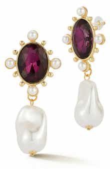 SPHERA MILANO CZ & Faux Pearl Drop Earrings