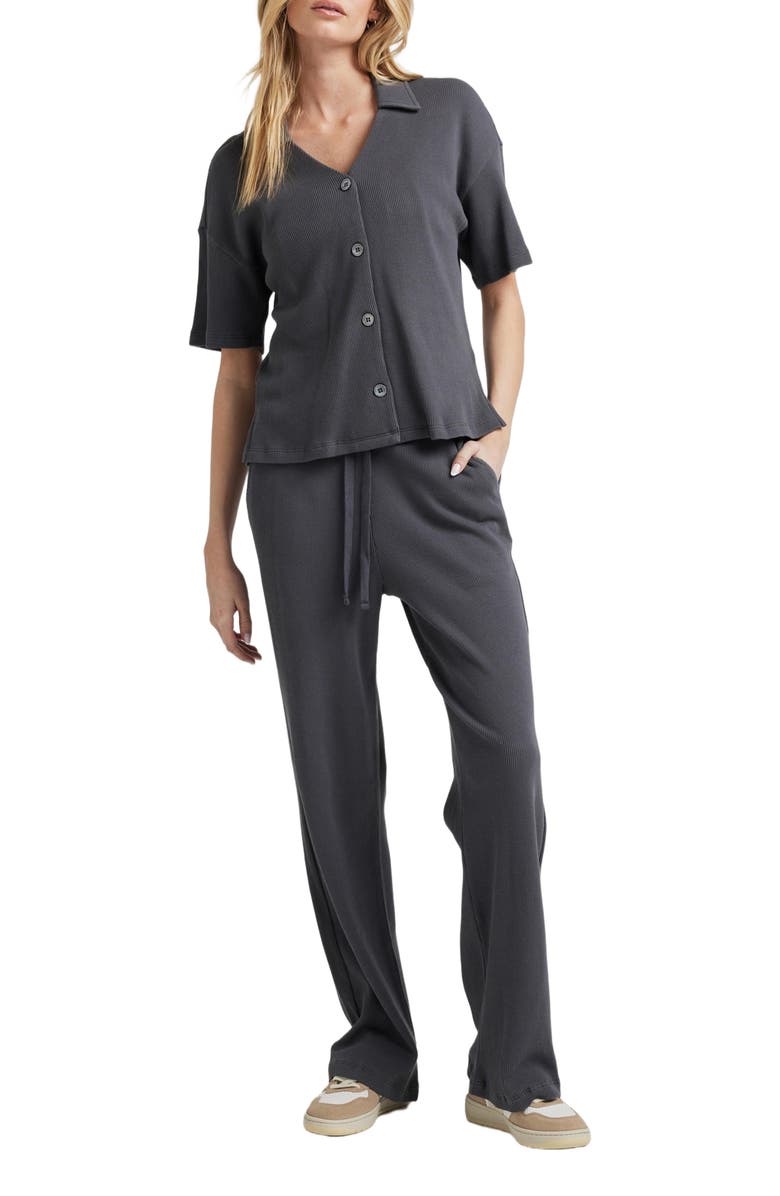 Losano Organic Cotton Drawstring Pant, Main, color, Charcoal