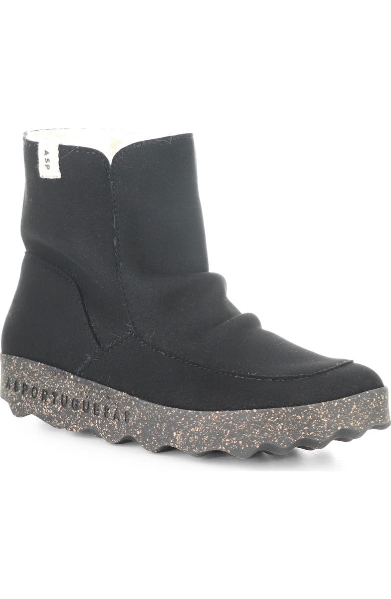 Asportuguesas by Fly London Cuff Faux Shearling Bootie, Main, color, Black