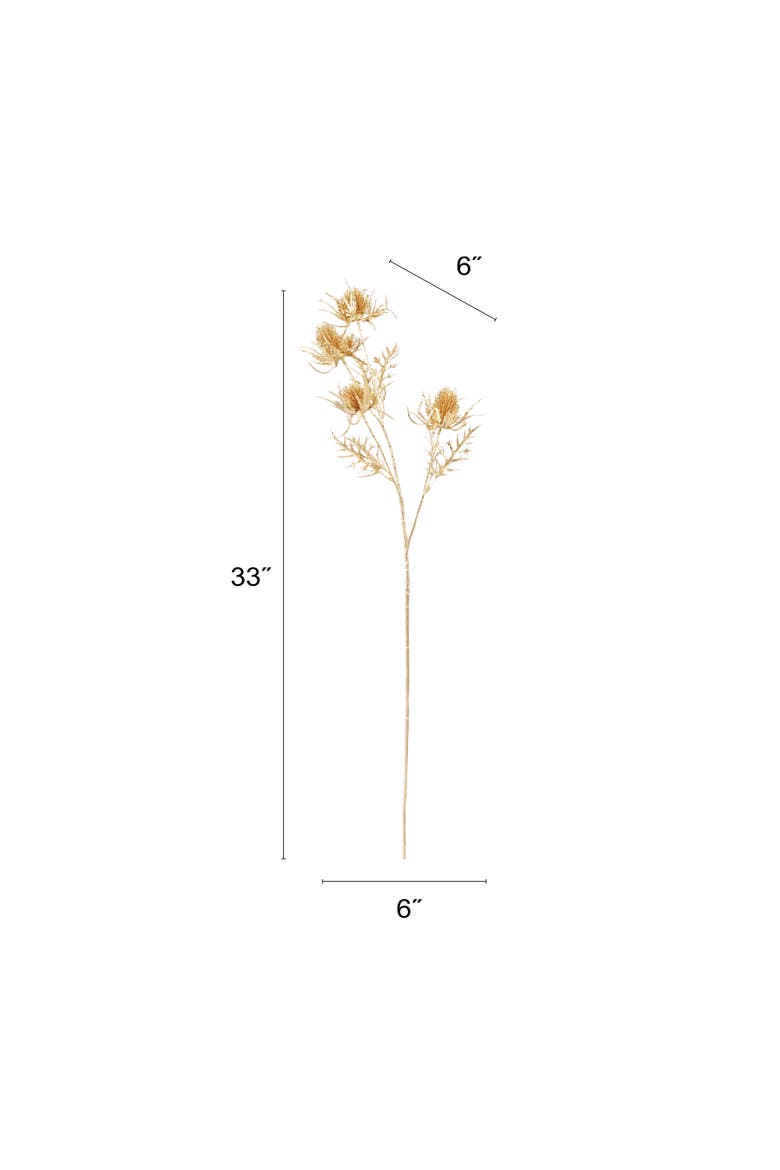 Thistle Stem with Glittered Polyethylene & Iron, Alternate, color, Gold