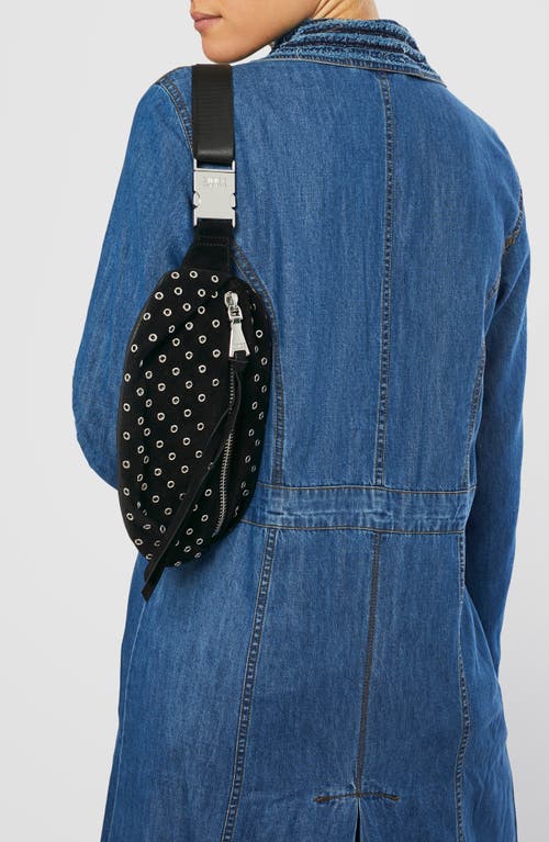 Aimee Kestenberg Milan Embellished Leather Belt Bag In Black Eyelets