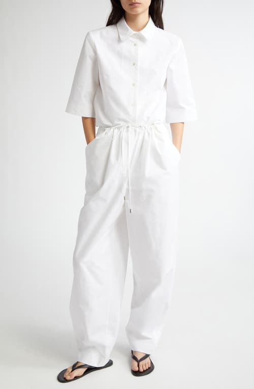 Partow Niles Carrot Leg Cotton Pants In White