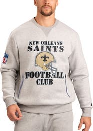 STARTER Men's Starter Gray New Orleans Saints Locker Room Throwback End Zone Pullover Sweatshirt