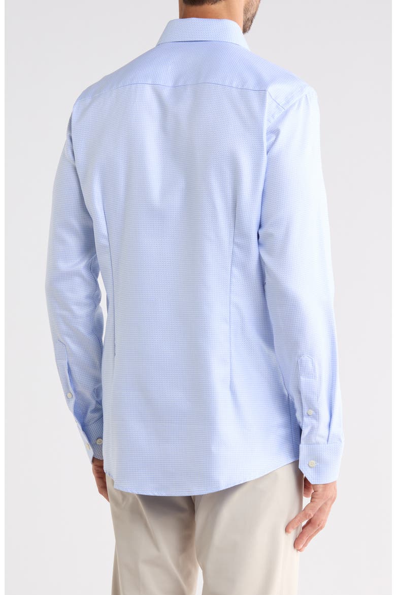 Slim Fit Houndstooth Twill Shirt, Alternate, color, LIGHT BLUE