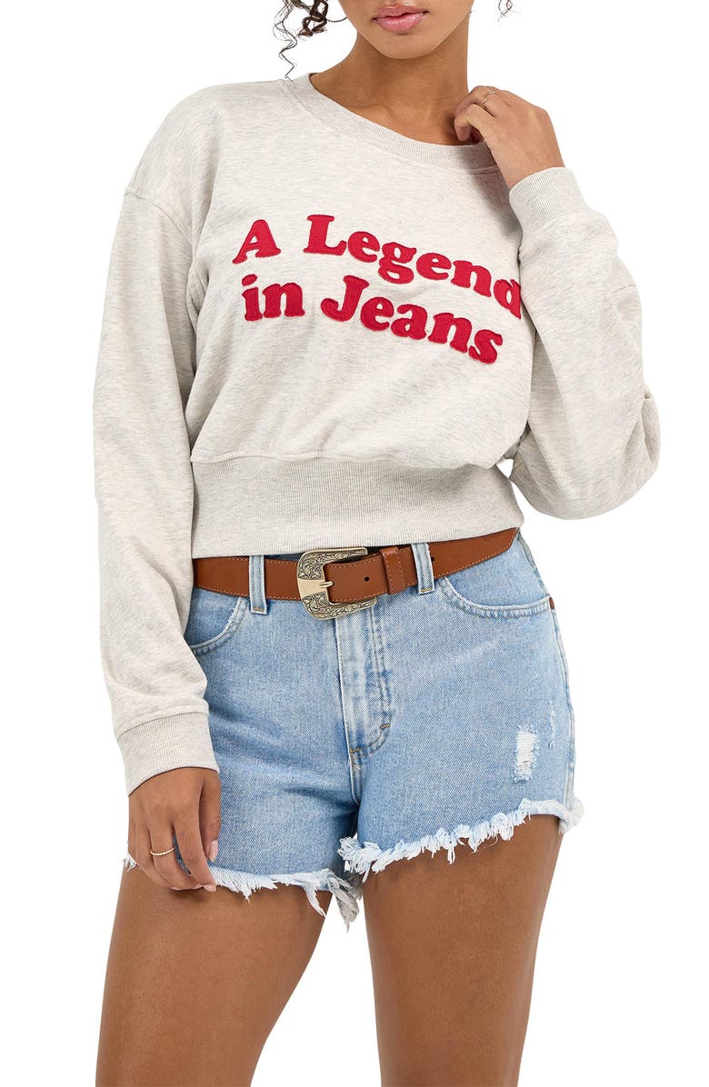 Wrangler Relaxed Appliqué Crop Sweatshirt, Main, color, 