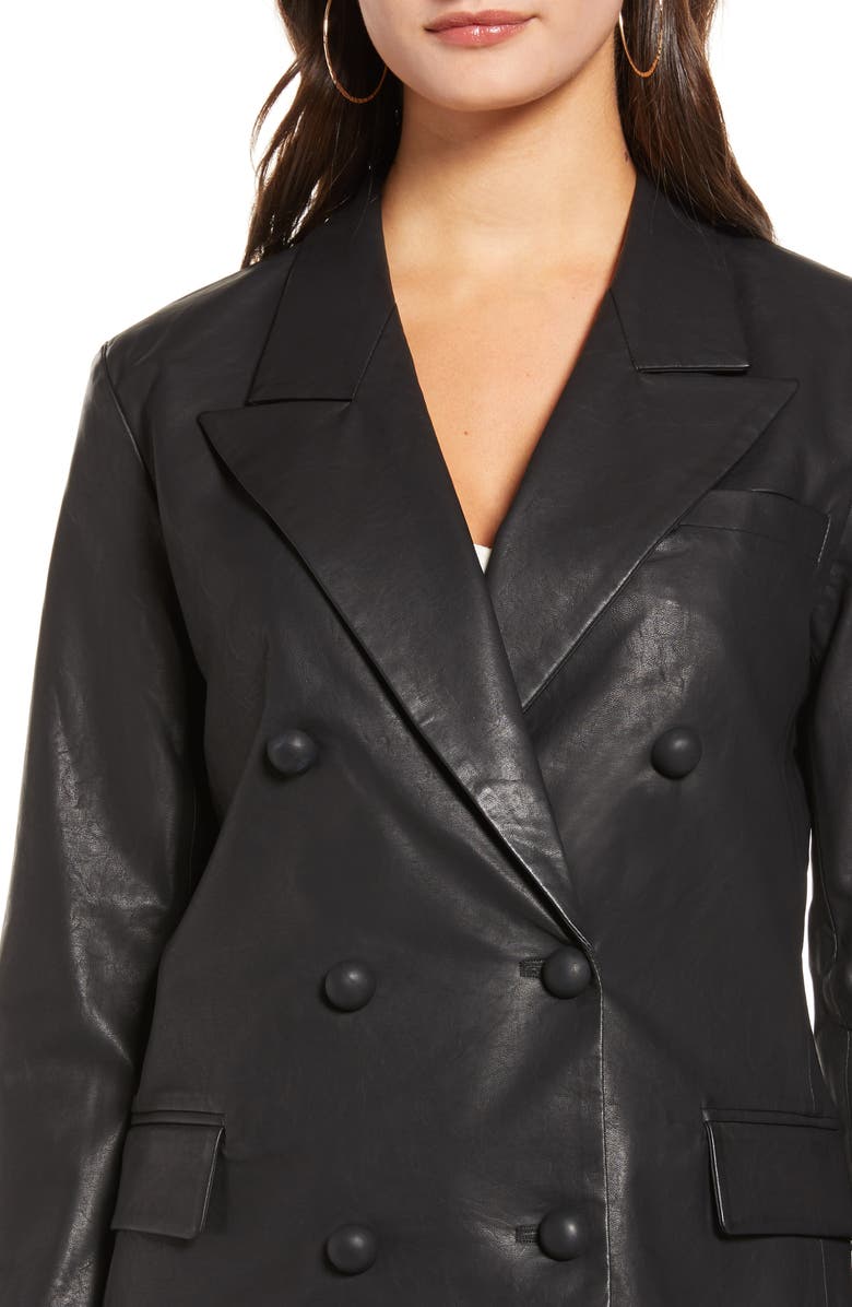 BLANKNYC Faux Leather Blazer, Alternate, color,