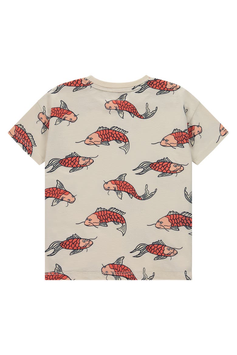 Allover Print T-Shirt, Alternate, color, Koi in Cream